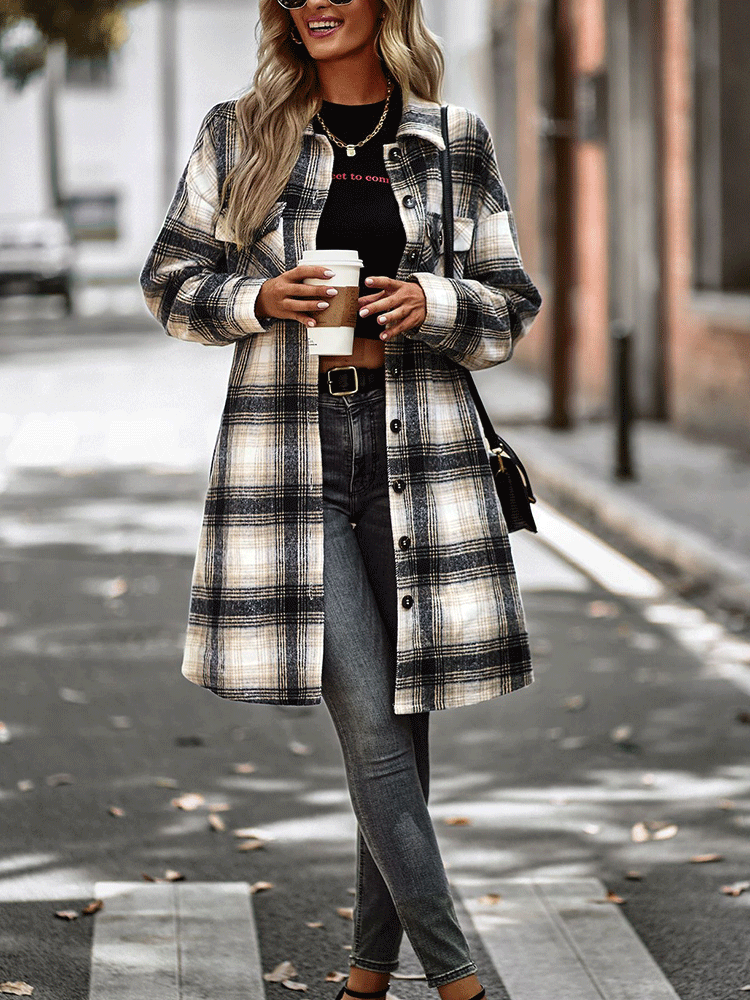 Plaid Shirt Button Down Cardigan