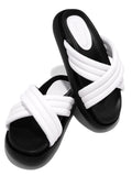 Crossed Solid Color Slippers