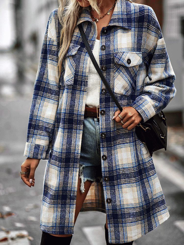 Plaid Shirt Button Down Cardigan