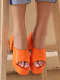 Square Toe Chunky Heel Sandal