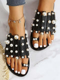 Pearl Decor Flat Casual Sandals