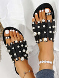 Pearl Decor Flat Casual Sandals